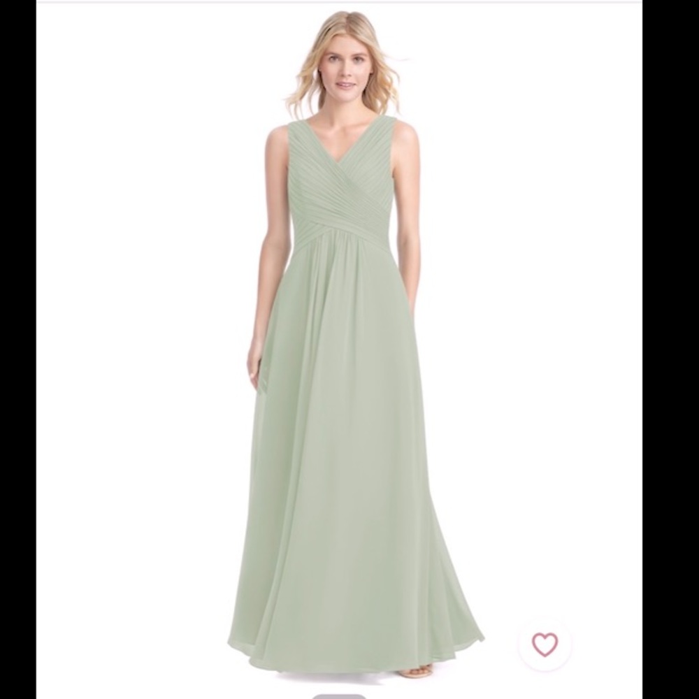 Azazie Flora Bridesmaid Dress - NWT, dusty sage, size 10